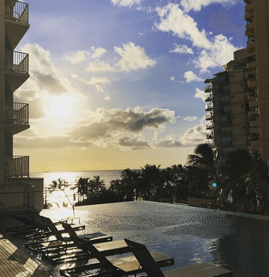 Pool and sunset